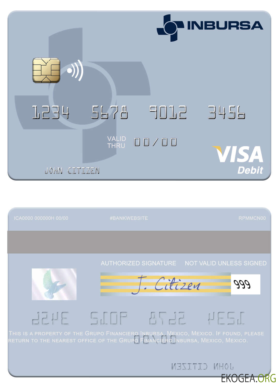 Carte de débit visa Mexique Grupo Financiero Inbursa
